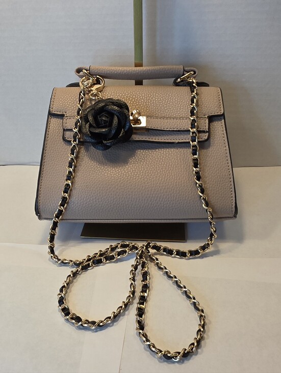 Unbranded Handbags - SALE!!  Beautiful Dusty Rose Beige Satchel Style Handbag with Bag Charm